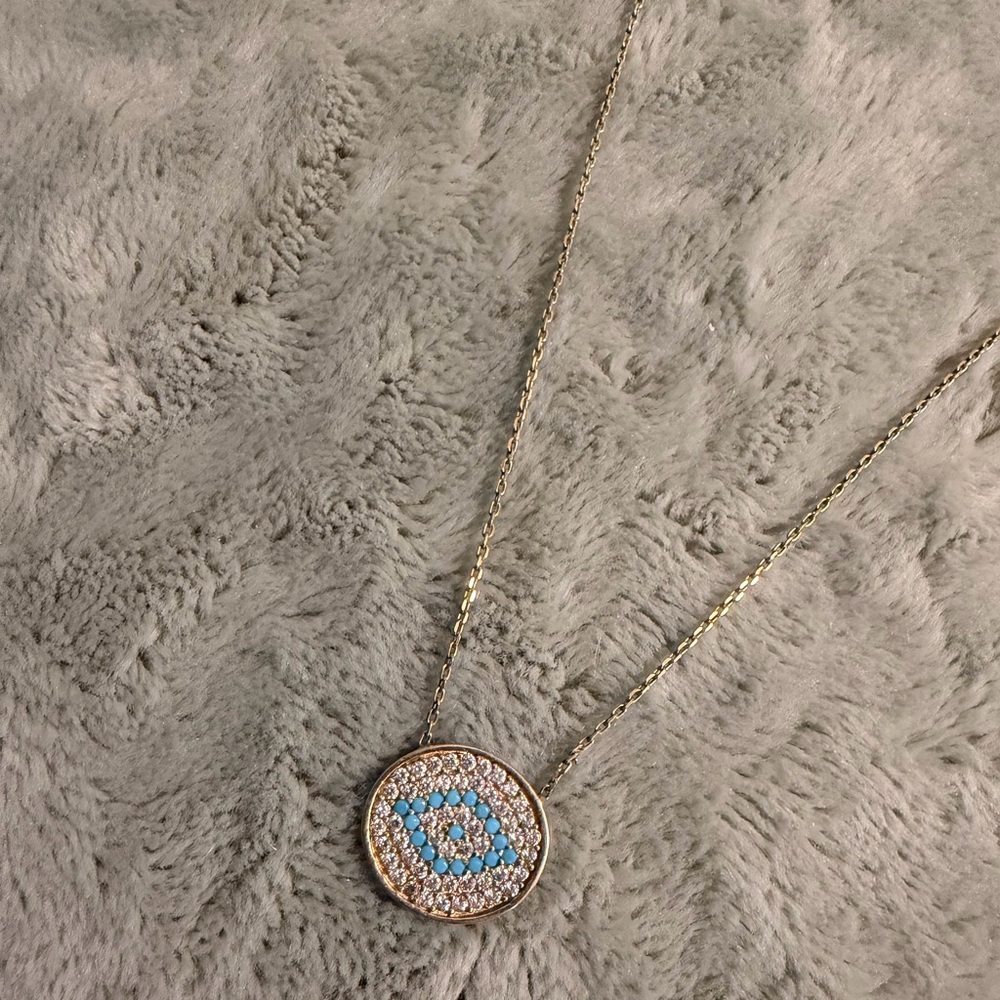 Gold Plated Evil Eye Necklace